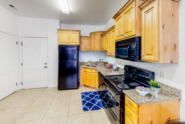 student apartment kitchen