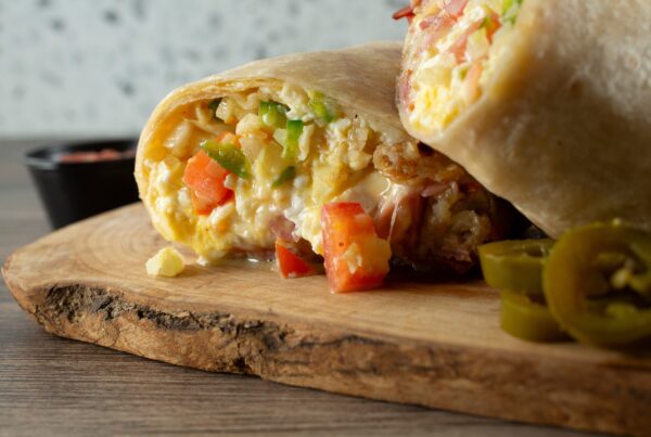 A,Closeup,View,Of,A,Breakfast,Burrito.